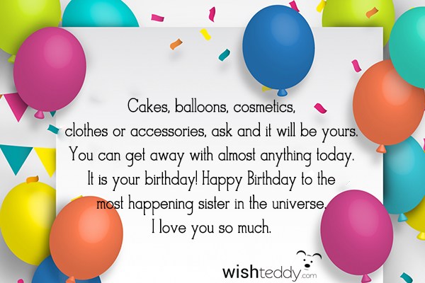 Cakes,balloons cosmetics clothes