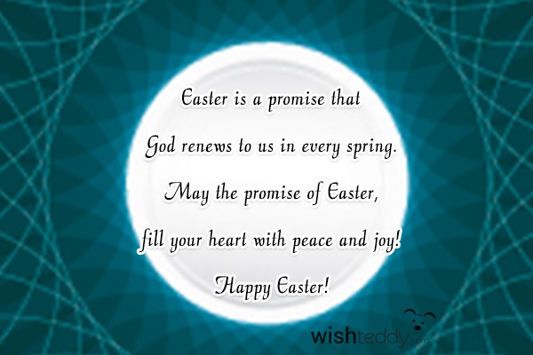 Easter is promise  that god renews to us in every spring