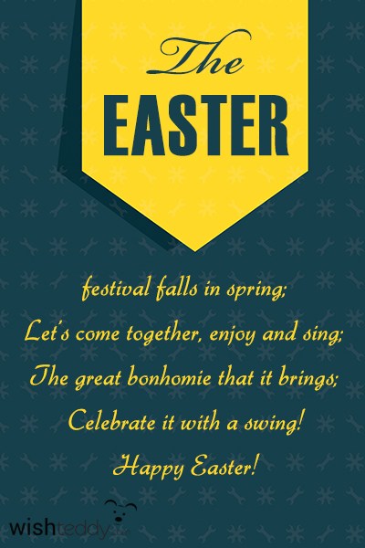 The easter festival falls in spring let’s come together