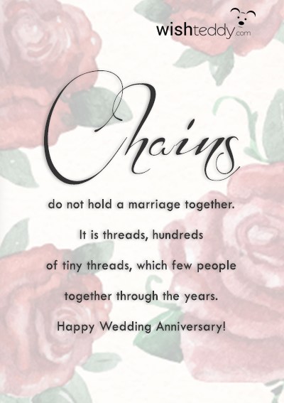 Chains do not hold a marriage together