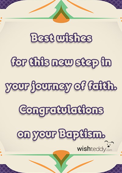 Best wishes for this new step in your journey of faith