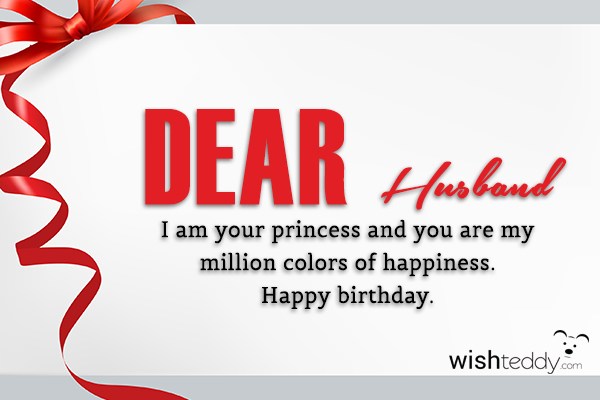 Dear  husband i am your princess and you are my million colors