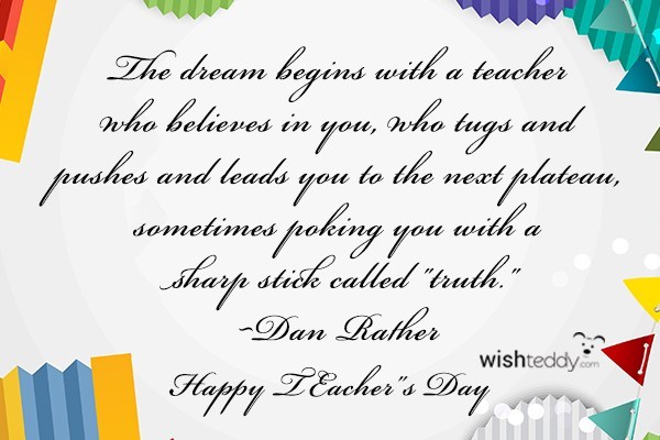 The dream begins with a teacher