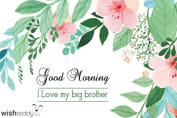 Good morning I love you my big brother