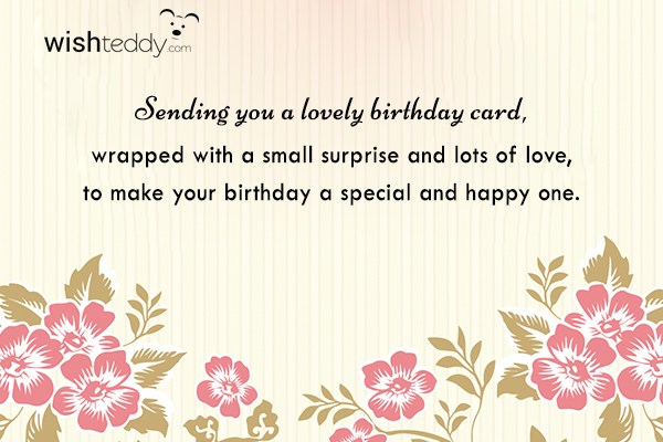 Sending you a lovely birthday card