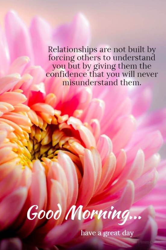 Relationships are not build by forcing others…Good morning wise wish