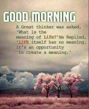What is the meaning of life? good morning wise wish